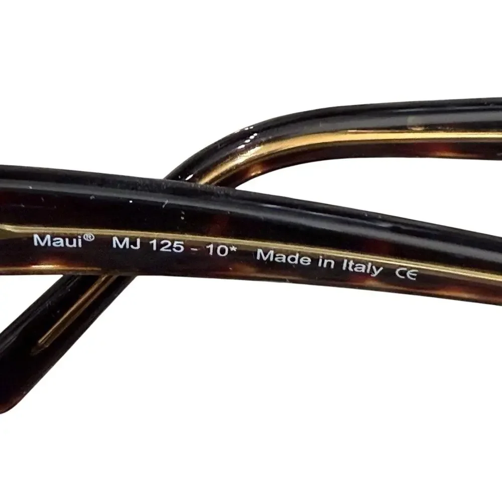Maui Jim MJ-125-10 Oval Sport Wrap Polarized Sunglasses Brown 55-145 w/ Case